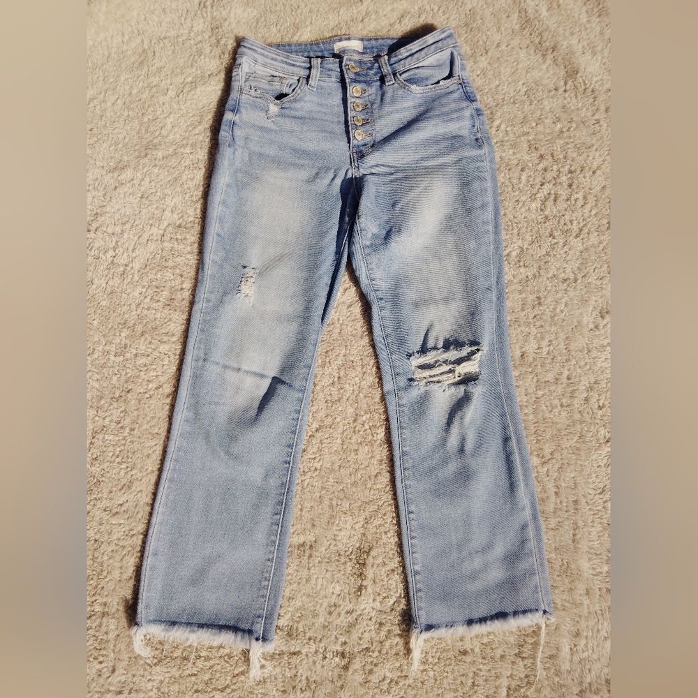 Liken New Altar'd State Distressed Light Blue Jeans